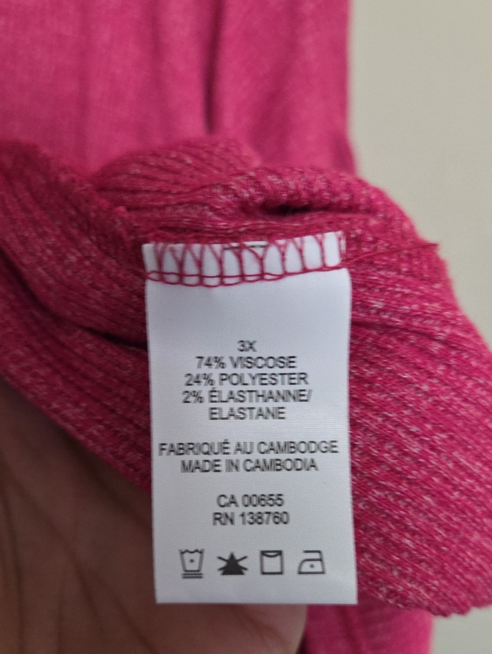 Penningtons Plus Size Raspberry Pink V-Neck Button Front Long Sleeve Casual Top - Picture 6 of 8